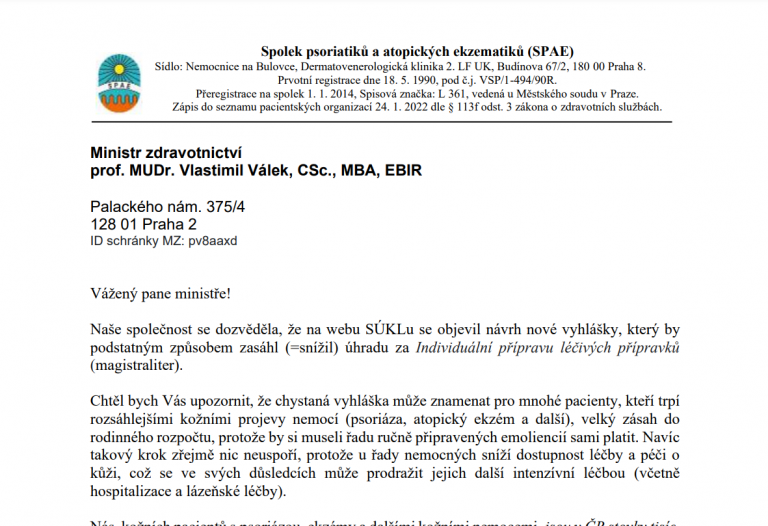 Nesouhlas s návrhem vyhlášky SÚKLu o úhradě magistraliter Nesouhlas s návrhem vyhlášky SÚKLu o úhradě magistraliter