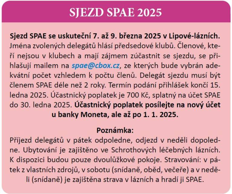 Sjezd SPAE  A Portáš  2025